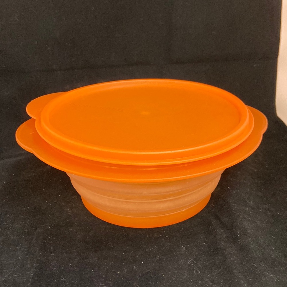 Tupperware collapsible bowl with lid